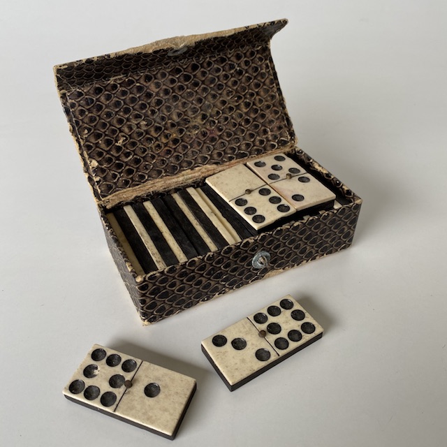 GAME, Vintage Dominoes - Boxed in Faux Snake Skin Print